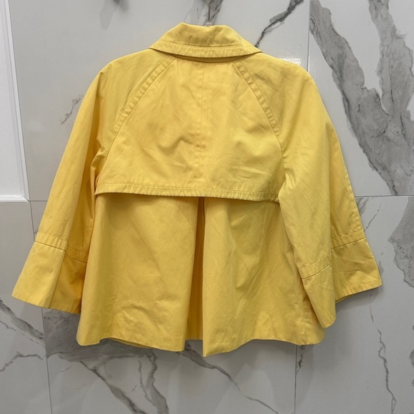 Vibrant Yellow Double Breasted Pea Coat 3/4 Sleeve - Picture 6 of 7